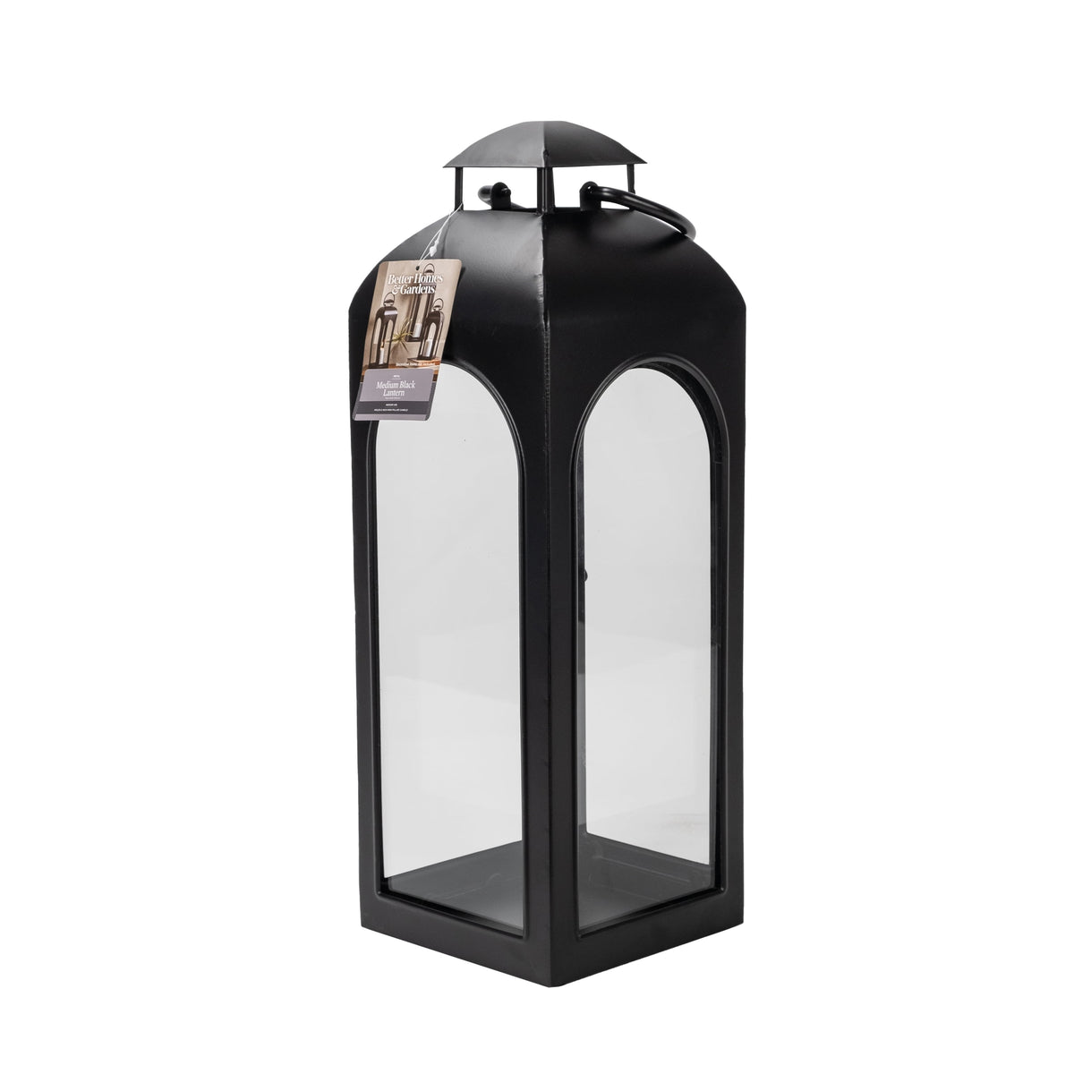 Black Metal Lantern Candle Holder, 18", Medium
