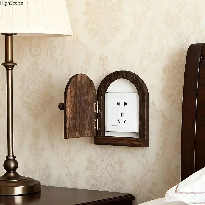 Handmade Wooden Decorative Power Outlet Cover - Wall Plug Plate for Home Decoration in Hostels, Kitchens, Gaming Rooms, Living Rooms, Bedrooms