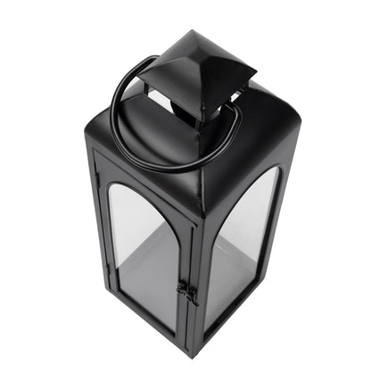 Black Metal Lantern Candle Holder, 18", Medium