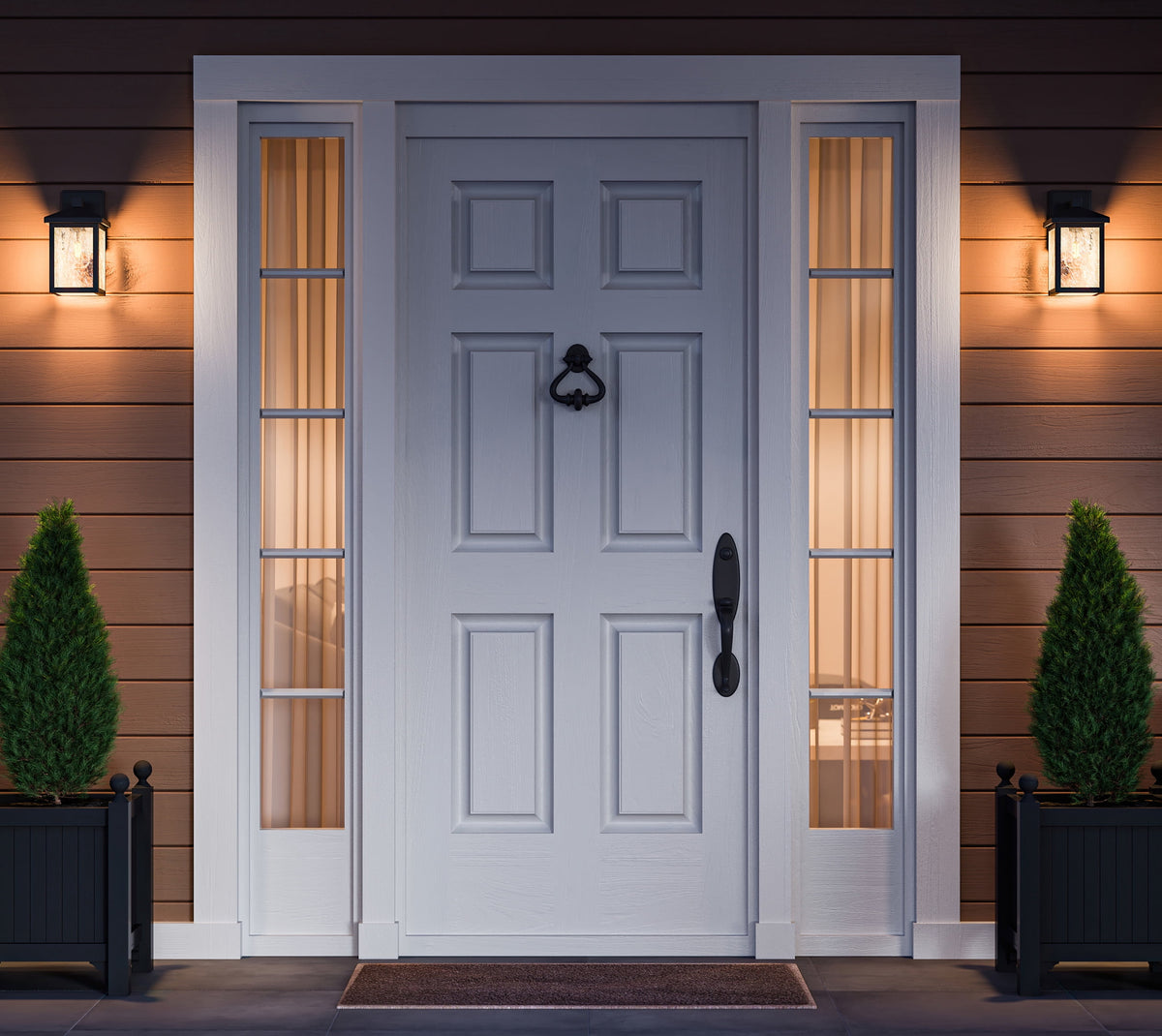 Owen 11.37" Black Outdoor Wall Lantern with Water Glass Shade
