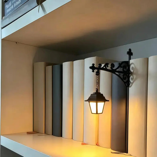 Ghost Library Lantern Decorative Bookshelf Lighting, 1PCS | Halloween Vintage Reading Book LED Nightlight, Hanging Library Insert Panel, Novel Lover Gift, Halloween Study Room Decor