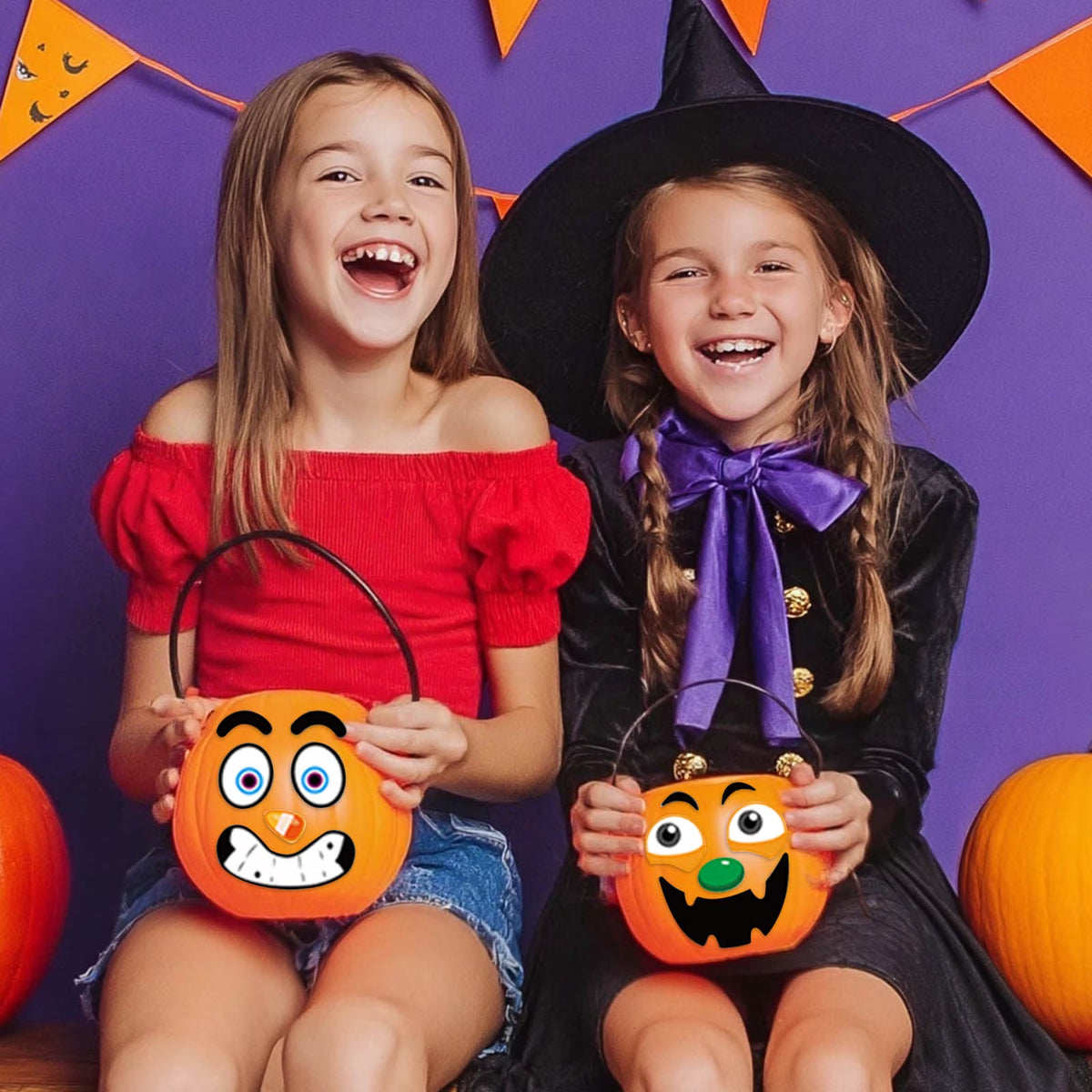 64 Packs Halloween Stickers Pumpkin Decorating Stickers for Children , 32 Sheet Small Pumpkin Face Stickers for Halloween Party Supplies Trick or Treat Party Favors