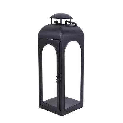 Black Metal Lantern Candle Holder, 18", Medium