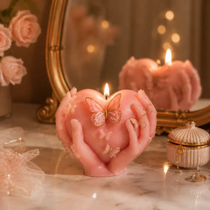 Silicone Molds for Adults - 3D Hands Holding Heart Butterfly Flexible Food Grade Mold, Craft Supplies for Adults for DIY Candle Making, Soap Casting