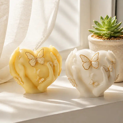 Silicone Molds for Adults - 3D Hands Holding Heart Butterfly Flexible Food Grade Mold, Craft Supplies for Adults for DIY Candle Making, Soap Casting