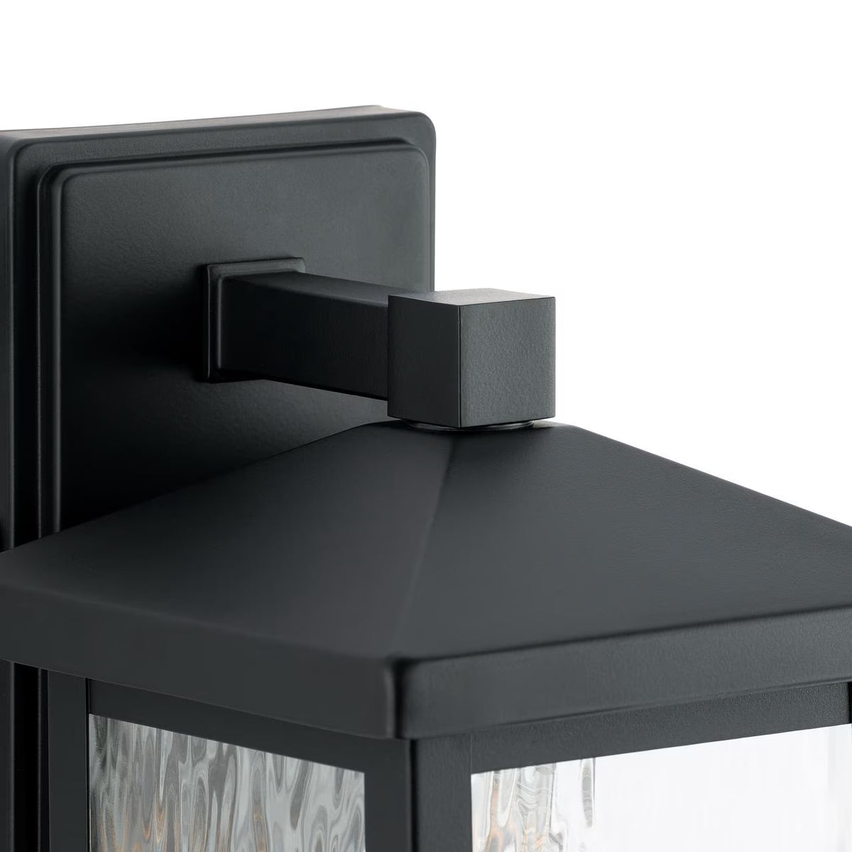 Owen 11.37" Black Outdoor Wall Lantern with Water Glass Shade