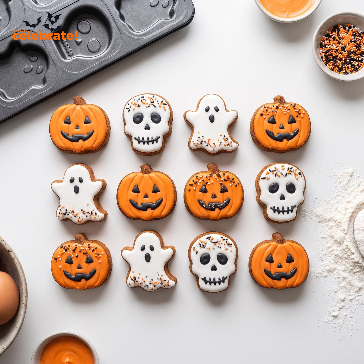 , 17"X13", 12-Cavity Halloween Cakelet