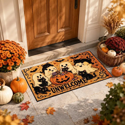 Elegant Pumpkin Fall Doormat, 36X20 in Waterproof Non-Slip ANTI-FATIGUE COMFORT PVC Doormat for Front Porch