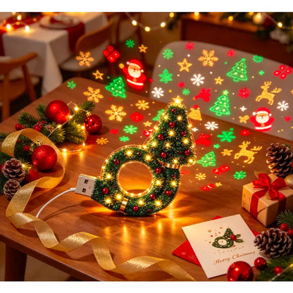 2026 New Christmas Tree Projector Night Light, USB Plug‑In LED Ceiling Xmas Projector Lamp, 6+ Festive Holiday Patterns, Warm Indoor Christmas Decor for Bedroom Party, Great Christmas Gift for Kids & Family