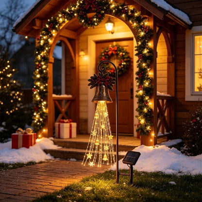 Christmas Bell Cascade Solar Yard Light for Christmas Yard Decor